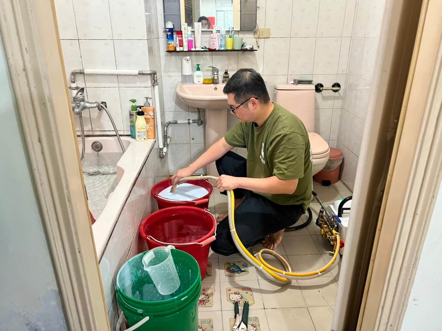 雅銳科技 高壓灌注補漏 無需打牆 施工中